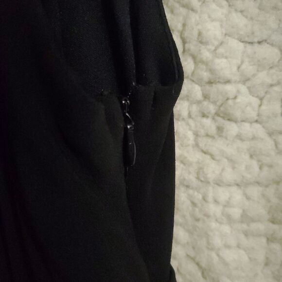 Collection Dressbarn Size 14 Sleeveless Handkerchief Hem Dress Black Gold - Picture 9 of 16